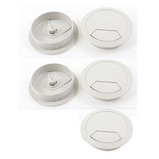 5 Pcs Home Office Desk Table Computer 60mm Dia.Cable Cord Grommet Hole Gray