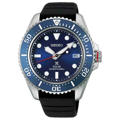 SEIKO Prospex SNE593P1 Solar Blue Dial Date Display Silicone Strap Diver Watch