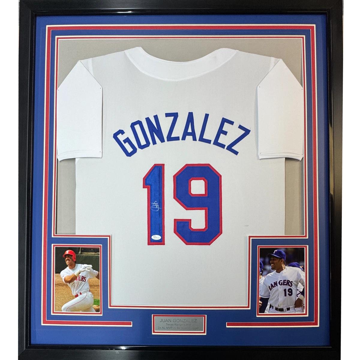 Juan Gonzalez(ホアン・ゴンザレス)　サイン入り　ユニフォーム Texas Rangers Juan Gonzalez MLB Original Autographed Jerseys for