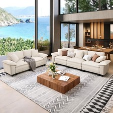 Modular Sectional Sofa Chenille Corduroy Cloud Couch w/Chaise and Cushion 5-Seat