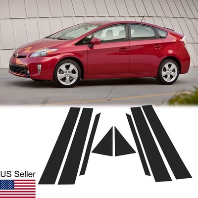 For 2010-2014 Toyota Prius 8Pcs Glossy Black Pillar Post Window Door Trim Covers