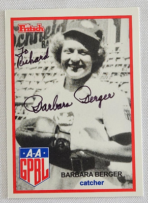 AAGPBL Signed Baseball Card of Barbara Berger