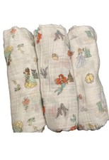 Aden and Anais Disney Princess Baby Girl Cotton Muslin Swaddle Blankets Lot of 3
