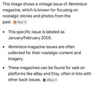 VTG “ Reminisce” Jan/ Feb 1995 Issue — photo 2