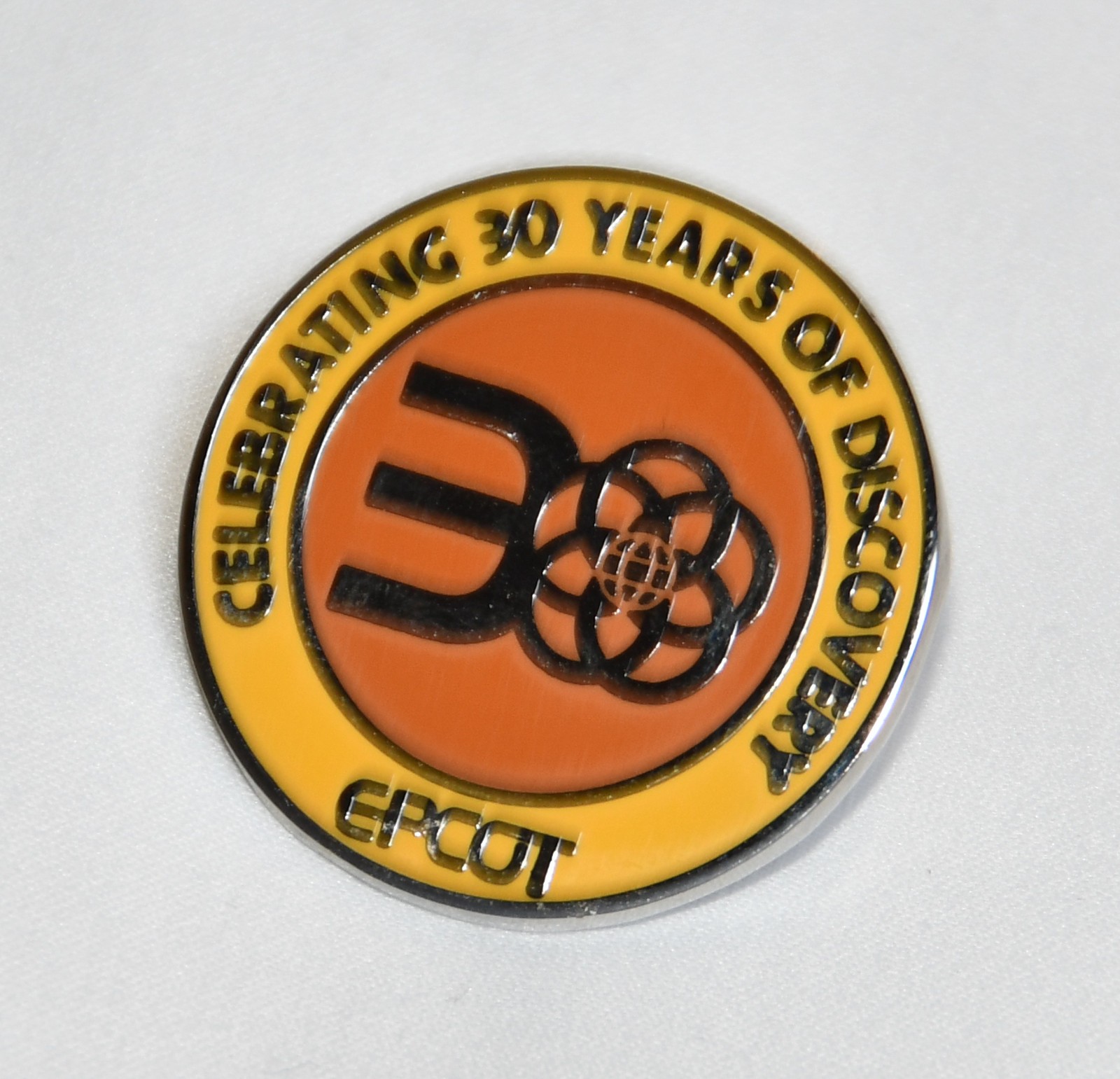 Epcot 30th Anniversary Celebrating 30 Years of Discovery Pin (Yellow Orange) 30