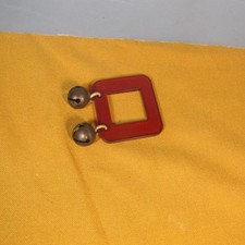 ca1920's Square Celluloid Baby Rattle with 2 Large Metal Bells