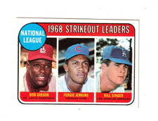 1969 Topps Baseball  1968 NL Pitching Leaders #12 Gibson,Jenkins,Singer  Ex+/Nm