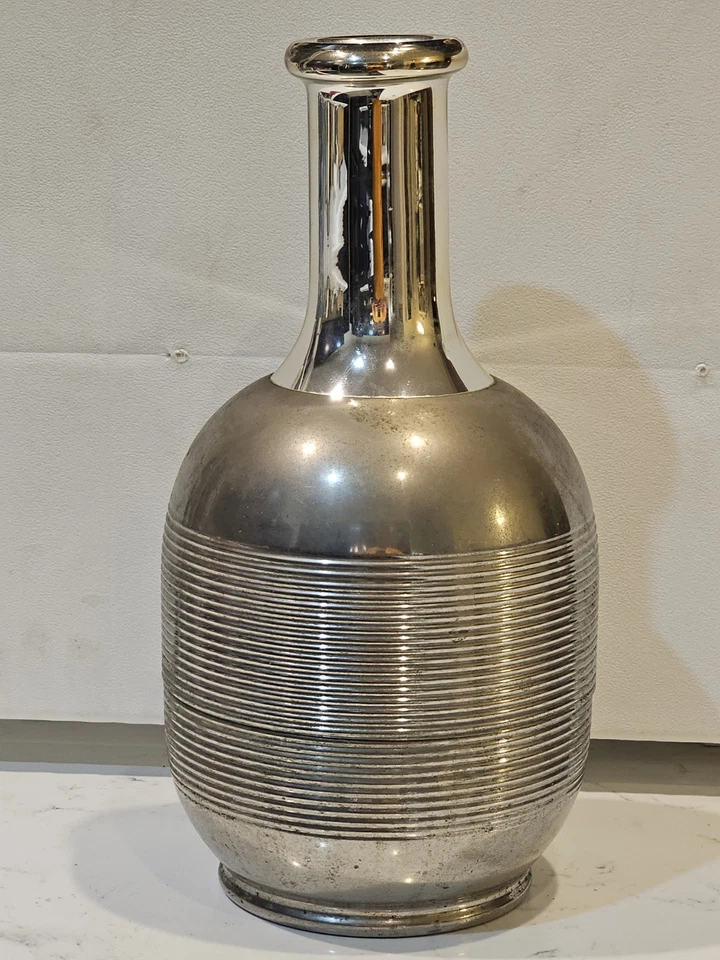 Botella Termo Vintage 1900 "Genie" Cromo Jarra Aislada - 13"T Foto 2 de 4