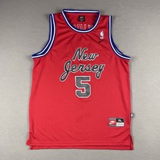 Vintage Nike Jason Kidd #5 New Jersey Nets Red Retro Rewind 1977 Jersey Men's XL