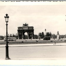 c1950s Paris France Arc de Triomphe du Carrousel Snapshot Photo Louvre Lampposts