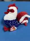 Ty Beanie Baby "Homeland" USA ROOSTER in Red White & Blue 2006 Vintage