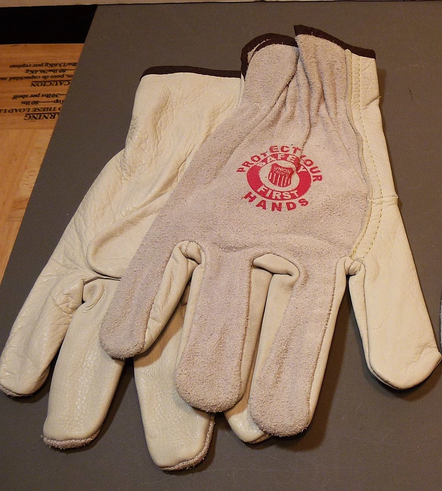 一对全新未使用 UNION 太平洋铁路皮革手套,尺寸 Med/LG — 第 4/4 张图片