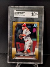2023 Bowman Chrome #38 Casey Schmitt Gold Refractor /50 SGC 10