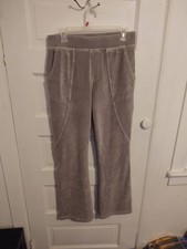 XCVI Wearables Corduroy Ankle Pants Size M Grey Pull On Pockets Comfort