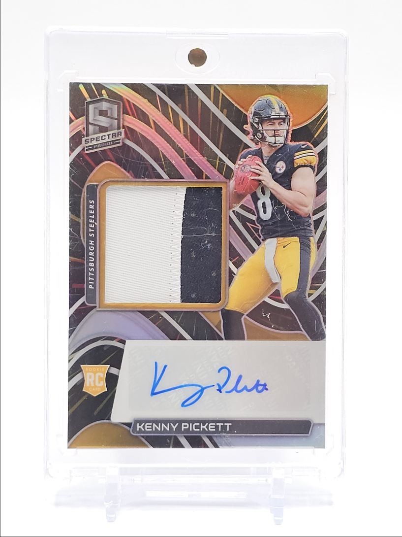 KENNY PICKETT 2022 SPECTRA RPA ROOKIE PATCH HYPER PRIZM RC AUTO /75 Q6978