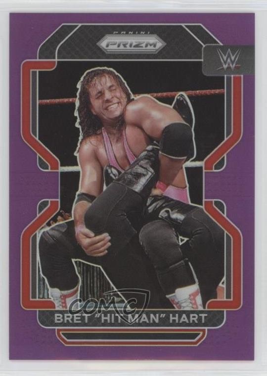 2022 Panini Prizm WWE Purple Prizm 101/149 Bret Hart Bret Hit Man Hart #198 06tj