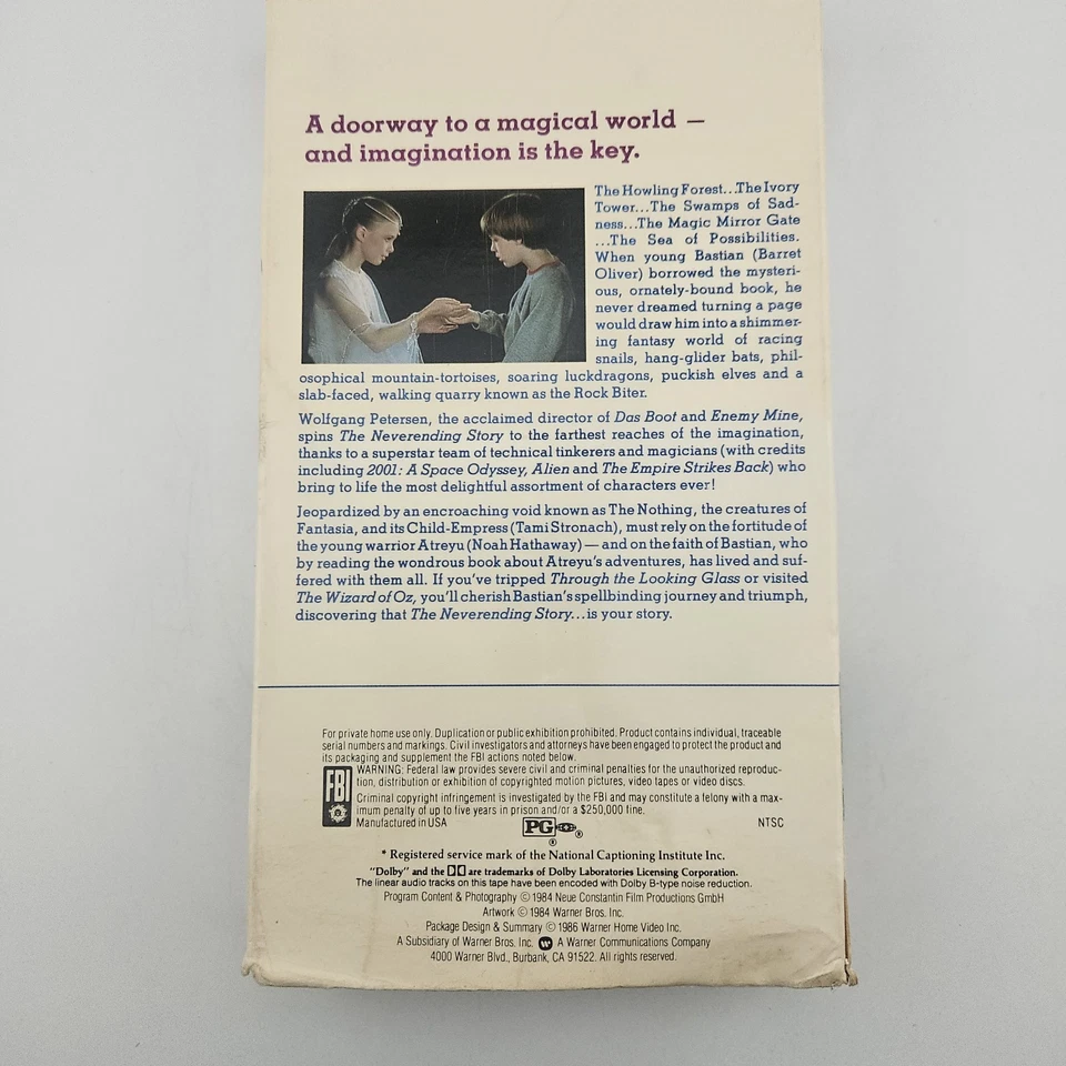 The Never Ending Story Display Replacement Box For VHS 1986 Original (No Movie) Foto 3 de 4