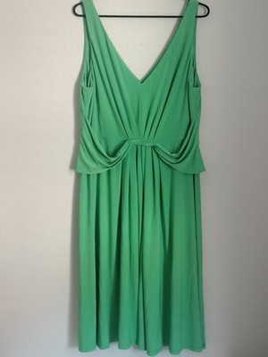 NWT TAHARI Sleeveless V-Neck Green Goddess Divina Dress Size XL