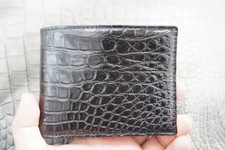 Black Genuine Crocodile Belly Leather Skin MEN'S BIFOLD Wallet E35