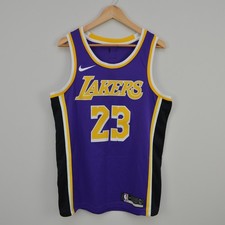 Nike Los Angeles Lakers 23 LeBron James Swingman Jersey Mens Size 48 Large
