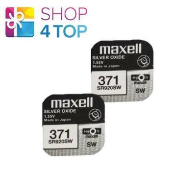 Maxell SR920SW 371 Piles Montre Maxell 371 SR920SW - Lot De 2 - Oxyde D' Argent Sans Mercure Piles Montre Oxyde Argent