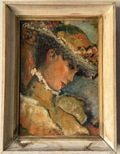 VIVIAN WALL ANTIQUE FRENCH MODERN ART NOUVEAU OIL PAINTING VINTAGE PARIS 1930s