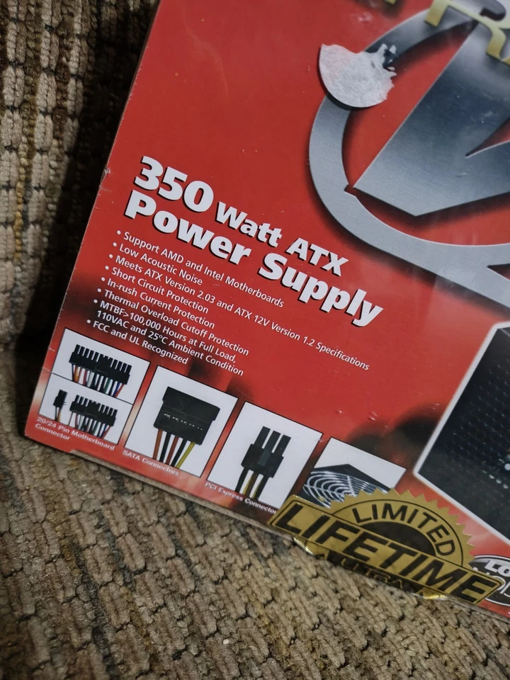 Ultra V Series 350W ATX Desktop PC Power Supply Intel AMD V350BK ULT-31839 - Image 2 of 4