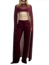 Chiffon Long Cape High Low Flowy Poncho Sheer Mesh Shawl Wraps Bridal Wedding