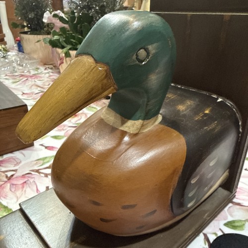 Bob Timberlake Painted Duck Decoy Bookends Signed LARGE 10”T X 14”L Rare Vintage