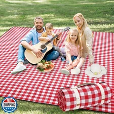 G GOOD GAIN Picnic Blankets Outdoor Extra Large - 80"x80" Portable Waterproof
