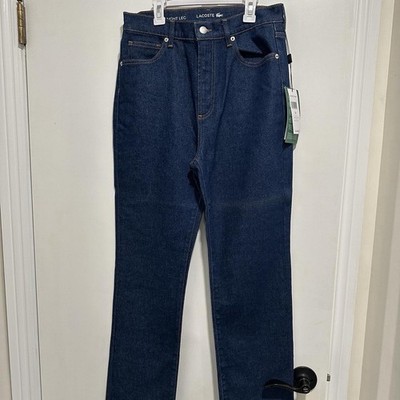 NWT! Lacoste Woman Pants.  Very nice dark denim. Straight leg Size 30