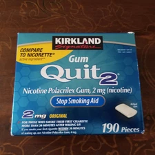 190 Pieces Kirkland Quit 2 2mg Stop Smoking Aid Generic Nicorette Exp 01/2027