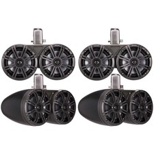 Kicker 2 Pair  45KMTDC65 Marine Tower Speakers with Swivel Clamps  45KM654...