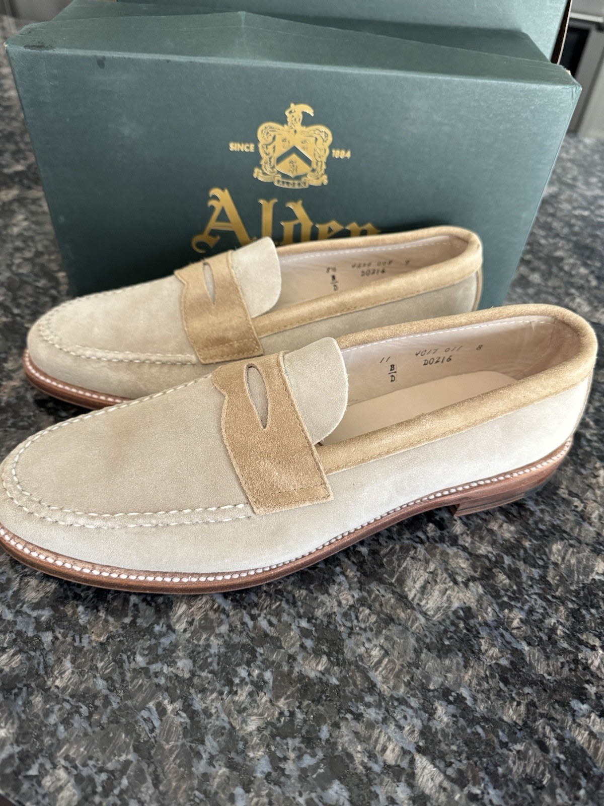 Alden D0217 Snuff and Brown Suede LHS / Penny Loafer
