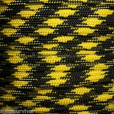 Stryper Black Yellow Paracord 50 Foot 550 lb Bracelet Camping Survival Kit Rope