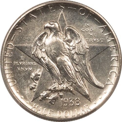 1938-D TEXAS COMMEMORATIVE HALF DOLLAR - PCGS MS-64, WHITE & LOW MINTAGE, TOUGH! - Picture 2 of 3