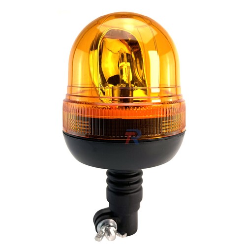 1x Rotating Flashing Amber Beacon Flexible DIN Pole Mount Tractor Warning Light - Picture 2 of 12