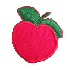 Red Apple Patch - Sew On 3 Inches