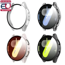 Fr Samsung Galaxy Watch 7 40/44mm PC Hard Bumper Tempered Glass Screen Protector
