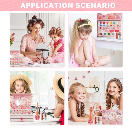 Kinderschminke Set Mädchen Schminkkoffer Mädchen, Einhorn Geschenke Waschbar - Bild 20 von 20