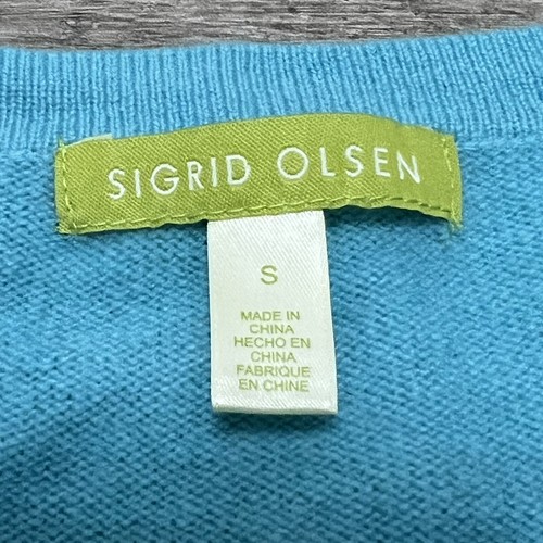Sigrid Olsen 100% Cashmere Women’s Sweater Blue Size S Small Pullover - Picture 5 of 6
