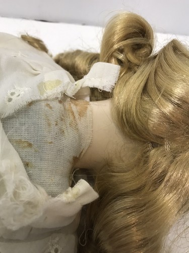 Muñeca de cerámica de 16" de colección brazos de cabeza piernas cuerpo relleno vidrio para el cabello ojos - Imagen 8 de 12