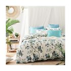 Exotic Modern Floral Print Bedding Birds Flowers Dusty Grey Design 100% Cotto...