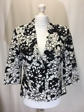 Women's Black & Ecru, Short Length Jacket. Uk 18. Full Lining. George Brand.