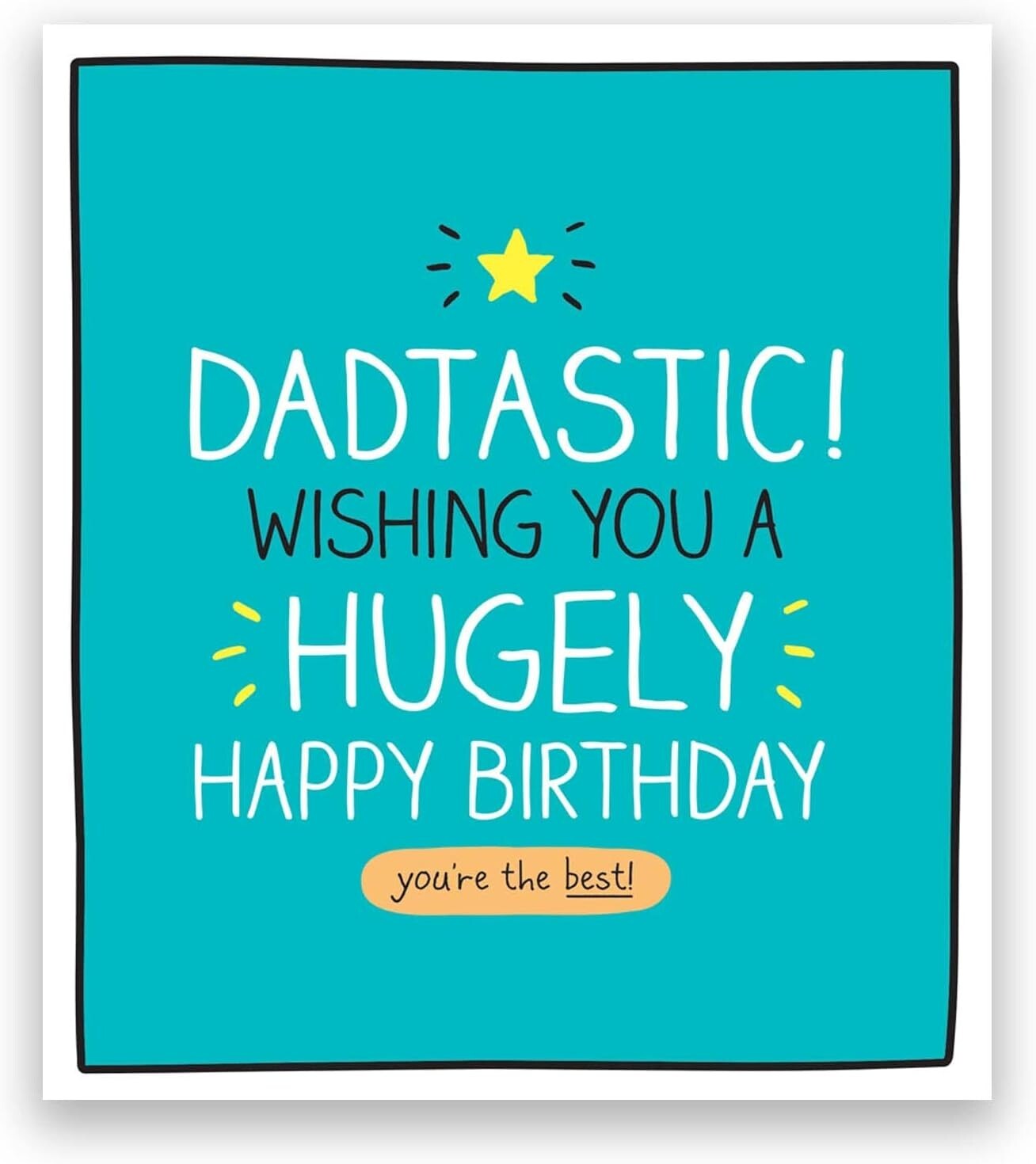 Funny Fantastic Dad Happy Birthday Card – Bold Neon Coloured Greeting Card
