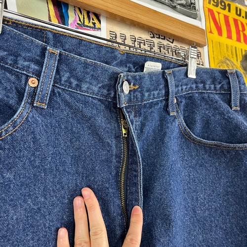 Vintgae 90s Levi's 505 Indigo Dark Wash Denim Jeans Mens 38x32 Straight Leg - Picture 5 of 11