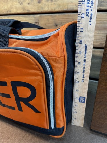 Rare Tommy Hilfiger Spellout Black and Orange Duffel Gym Bag 21 inches Long - Picture 11 of 17