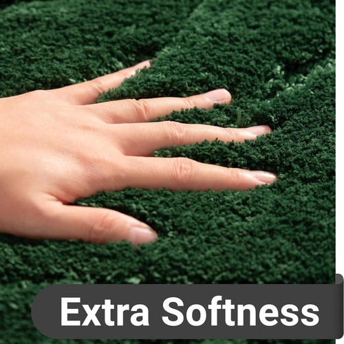 Elegant Non-Slip 24x72 Green Bathroom Rug - High Pile for Ultimate Comfort - Picture 6 of 9