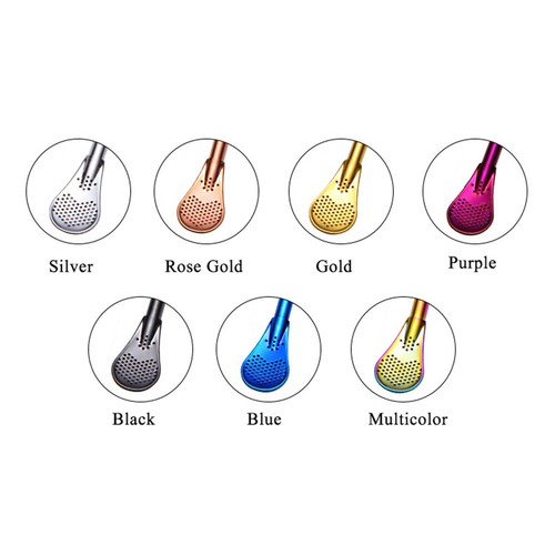 Drinking Straw Stainless Steel Filter Spoon Reusable Tea Tool Solid Accessory - Picture 4 of 20