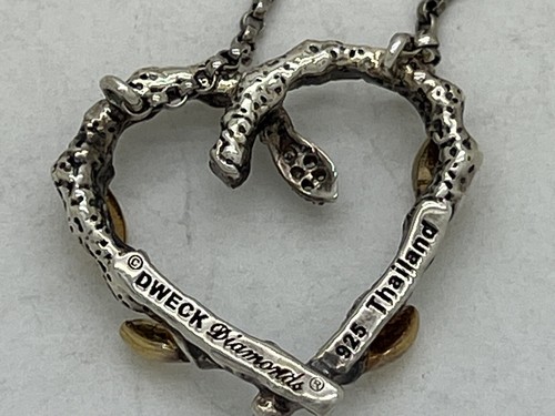 Stephen Dweck Diamonds Sterling Silver & Gold Diamond Fortuna Heart Necklace 18” - Picture 9 of 9
